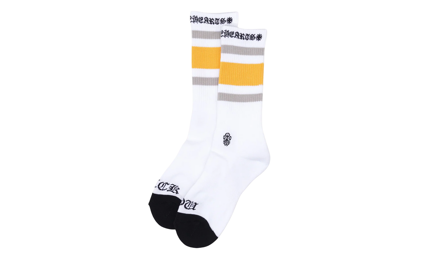 Fuck You Striped Sock "White / Yellow" CHRM1023