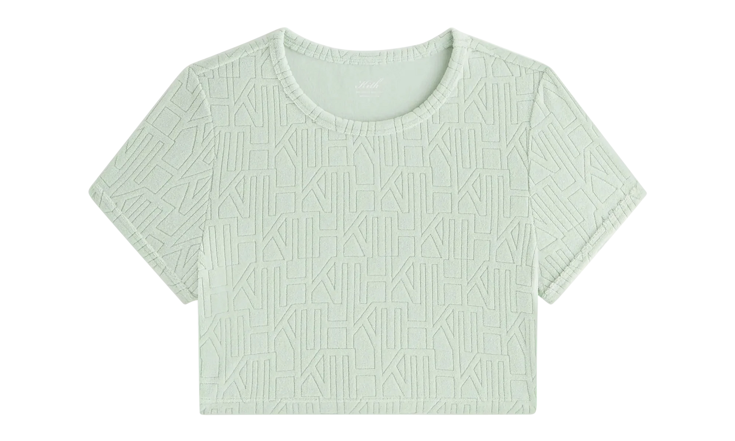 Yeni Monogram Towel Ringer Tee WMNS "Green" khw030572 4008