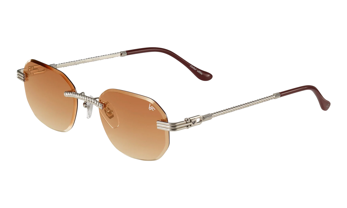 Hustler Rimless Drill Mount 24KT "White Gold / Light Brown Gradient" DMHU2 0059 47D5