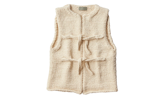 Hand Knit Vest "White" 963978