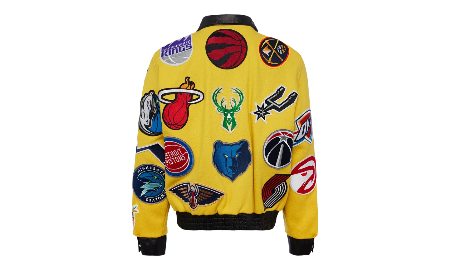 NBA Collage Wool & Leather Jacket "Yellow" NBA 101 YEL