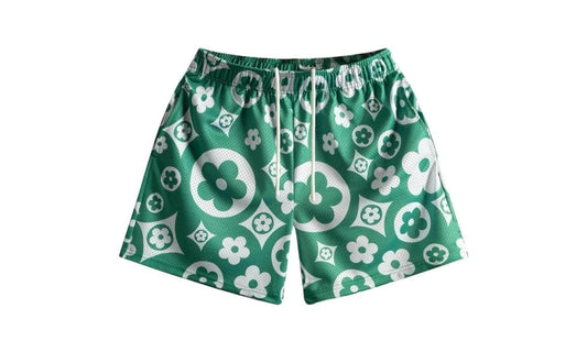 Flower Shorts "Green / White" BS65