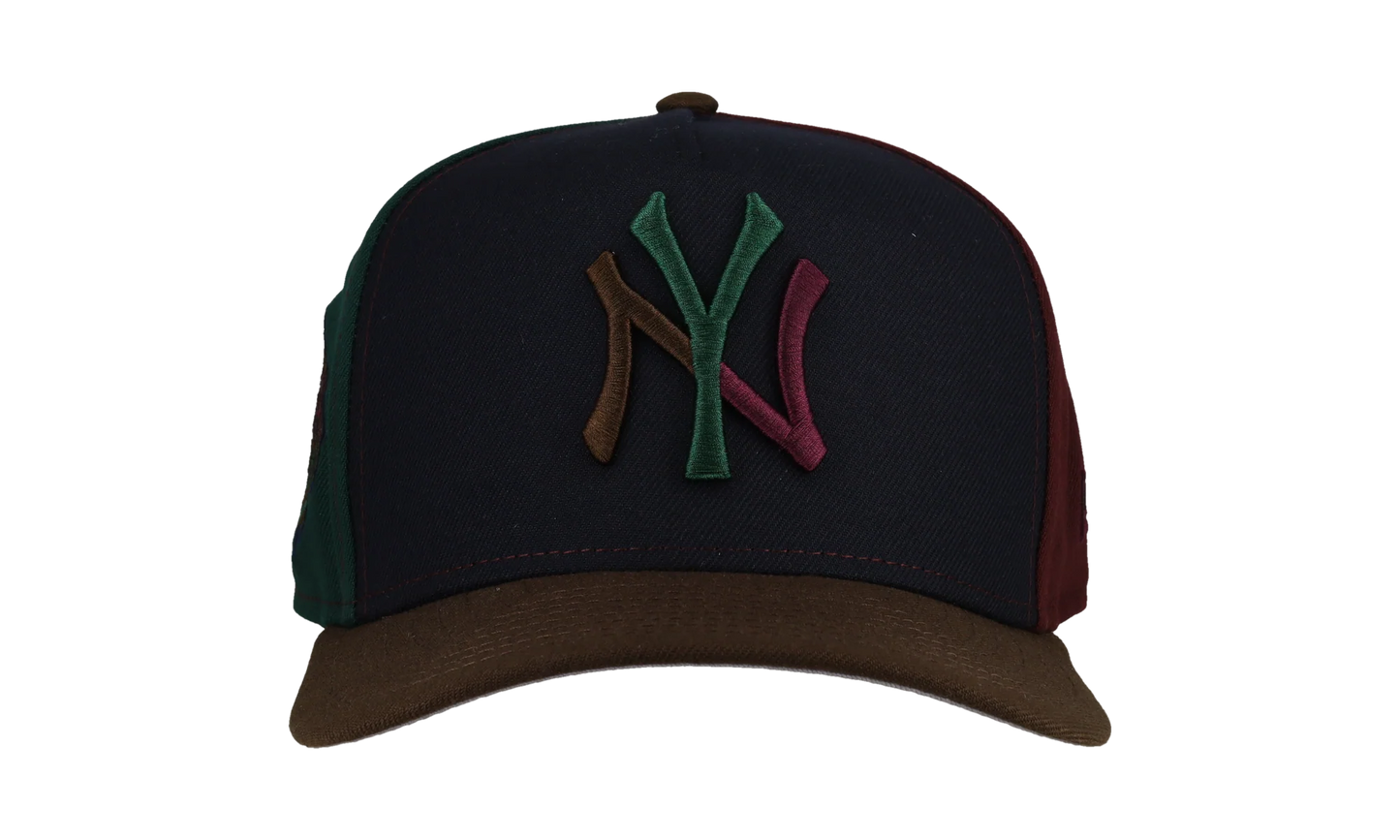 9FIFTY New York Yankees 1999 World Series Pinwheel A Frame Snapback Hat "Black / Green / Brown" NE262