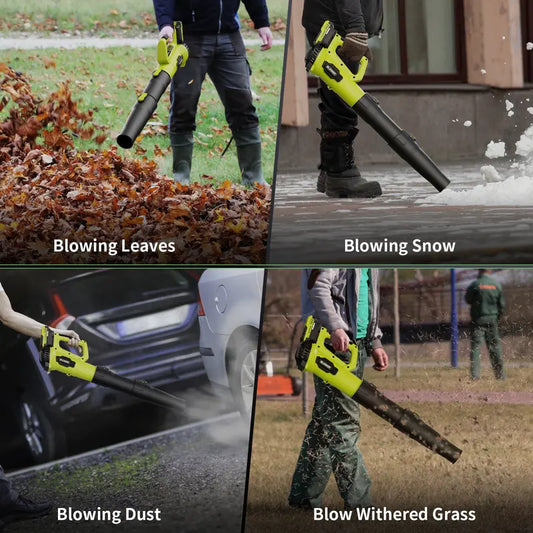 21V Cordless Leaf Blower with 2x 2.0Ah Batteries, Lightweight Power Blower for Lawn Care