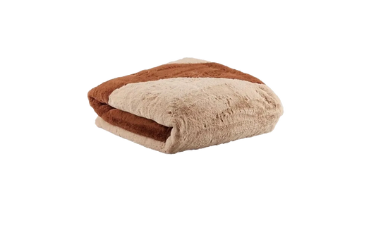 Swoosh Faux Fur Throw Blanket "Beige / Brown" DO3793 200
