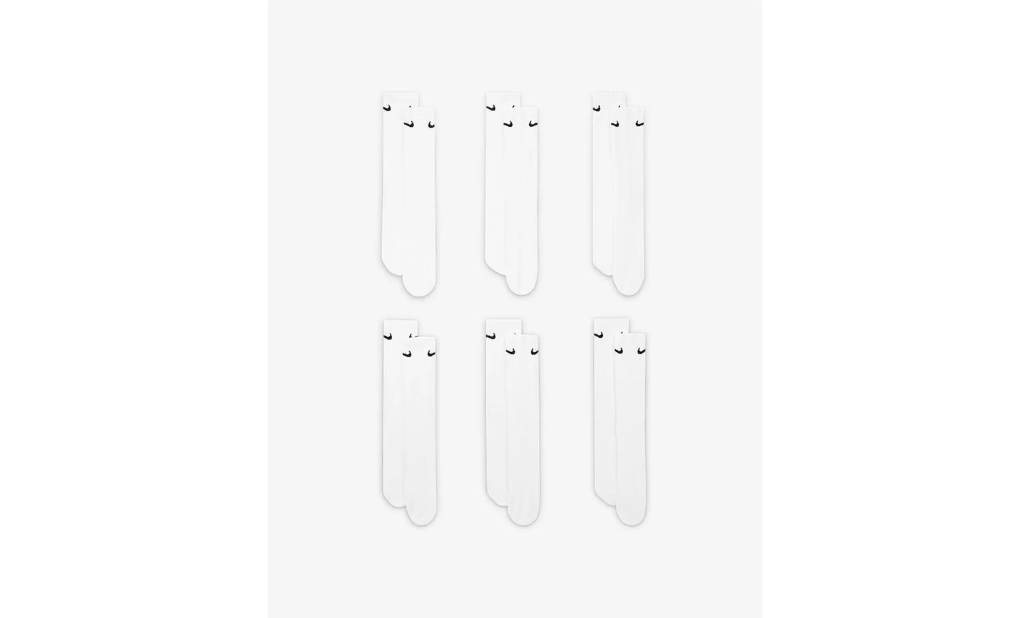 Everyday Cushioned Training Crew Socks (6 Pairs) "White / Black" SX7666 100