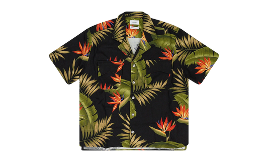 Snap Hawaiian Button-down Shirt "Black" RHD-MTPS-0095