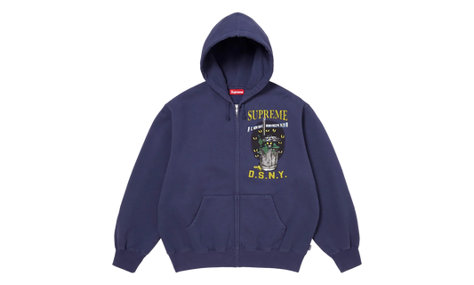 DSNY Zip Up Hooded Sweatshirt "SS26 - Washed Navy" SU27112