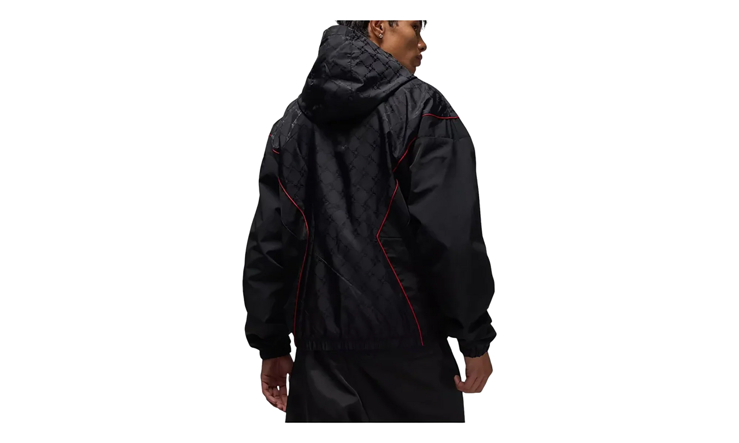 Jordan Brooklyn Hooded Draft Jacket "Black / Gym Red" HV0554 010
