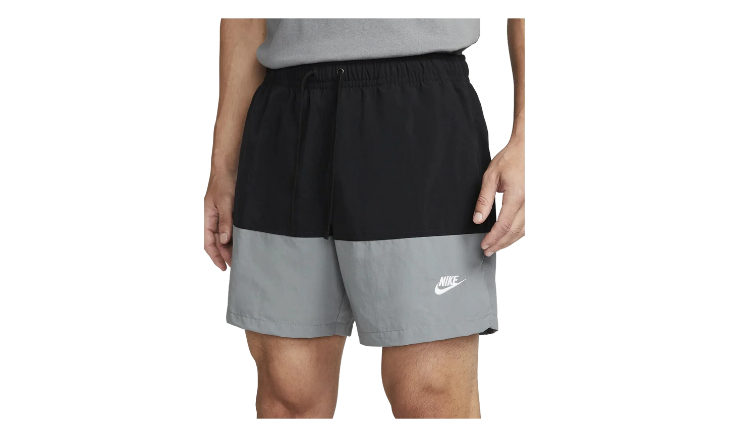 Club Woven Color-Blocked Shorts "Black / Smoke Grey / White" FB7811 010