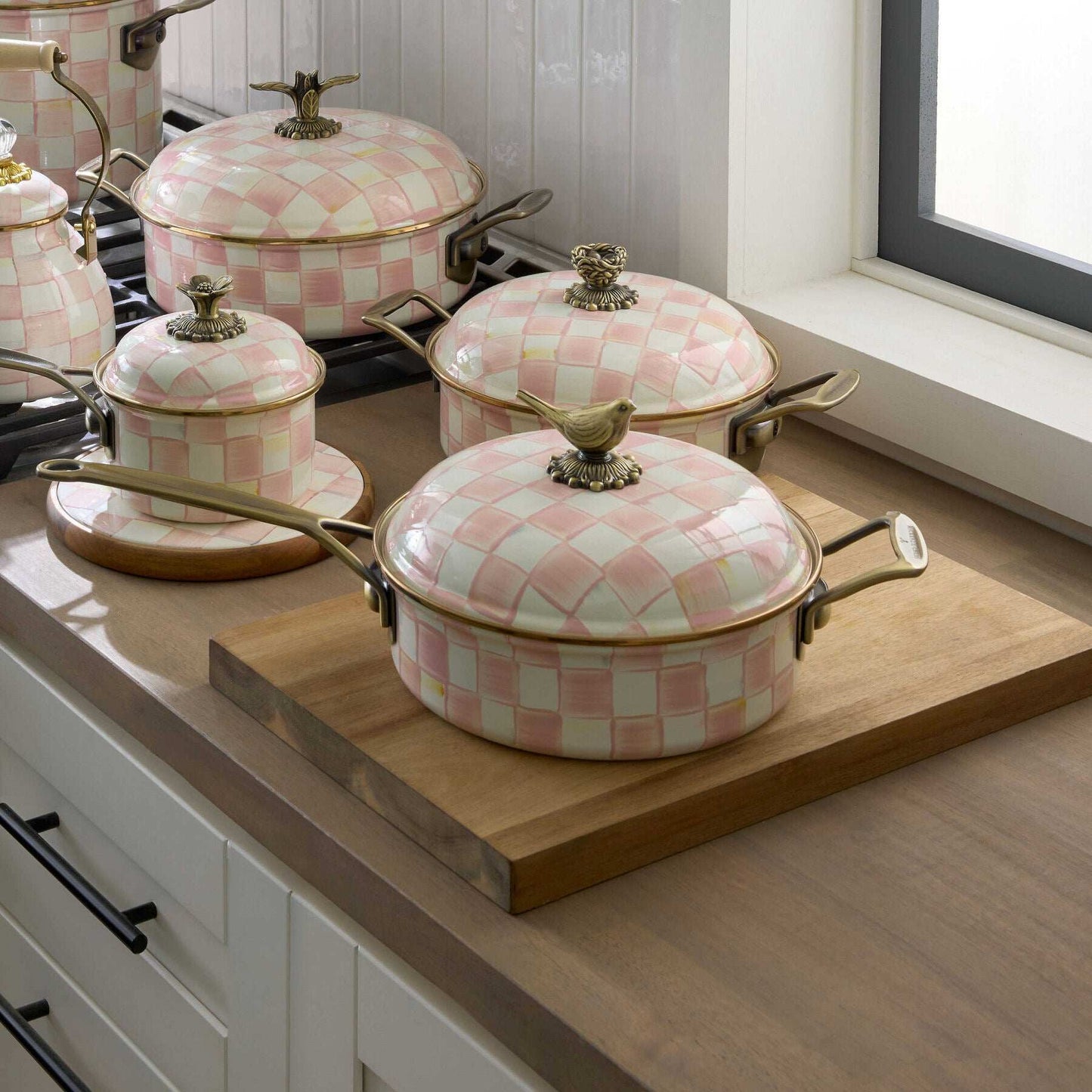 Rosy Check Cookware 3 Qt. Casserole