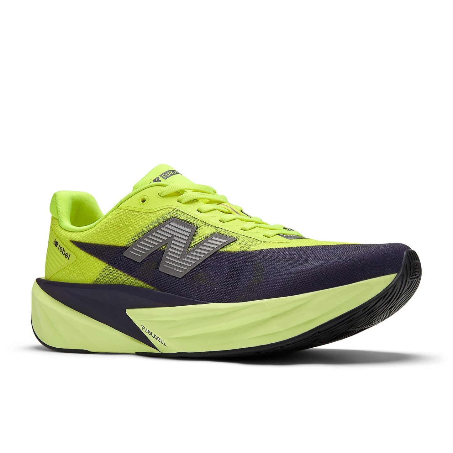 Men's FuelCell Rebel v5 in Alkaline Green with Boysenberry and Dark Silver Metallic