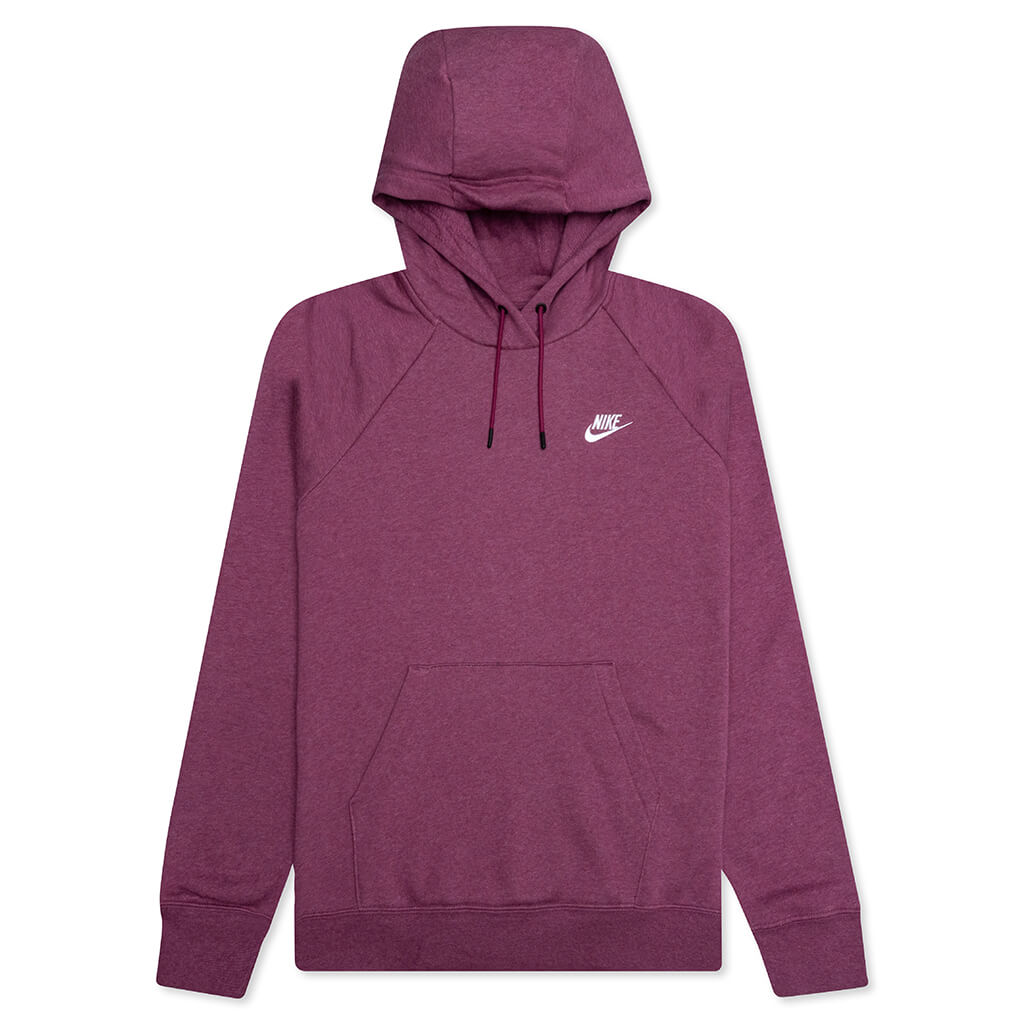 Sportswear Women’s Essential Fleece Pullover Hoodie - Sangria/White