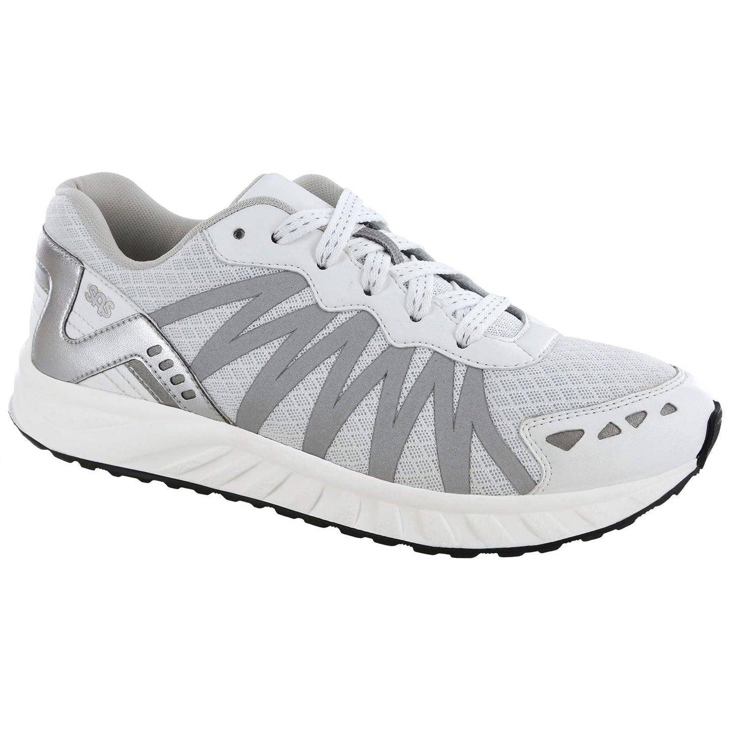Women's Tempo Lace Up Sneaker in White / Silver