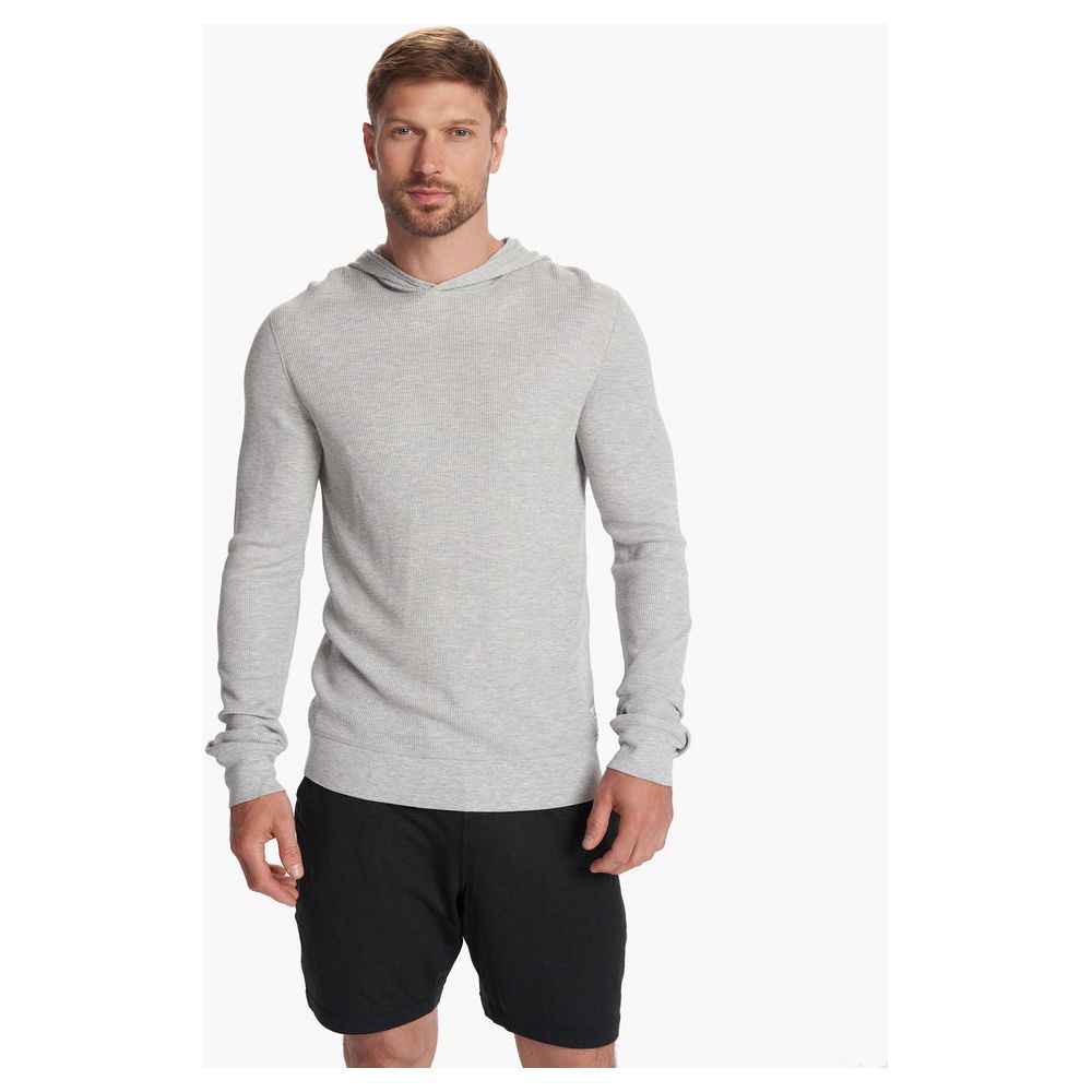 Men's Waffle Hoodie in Light Heather Grey