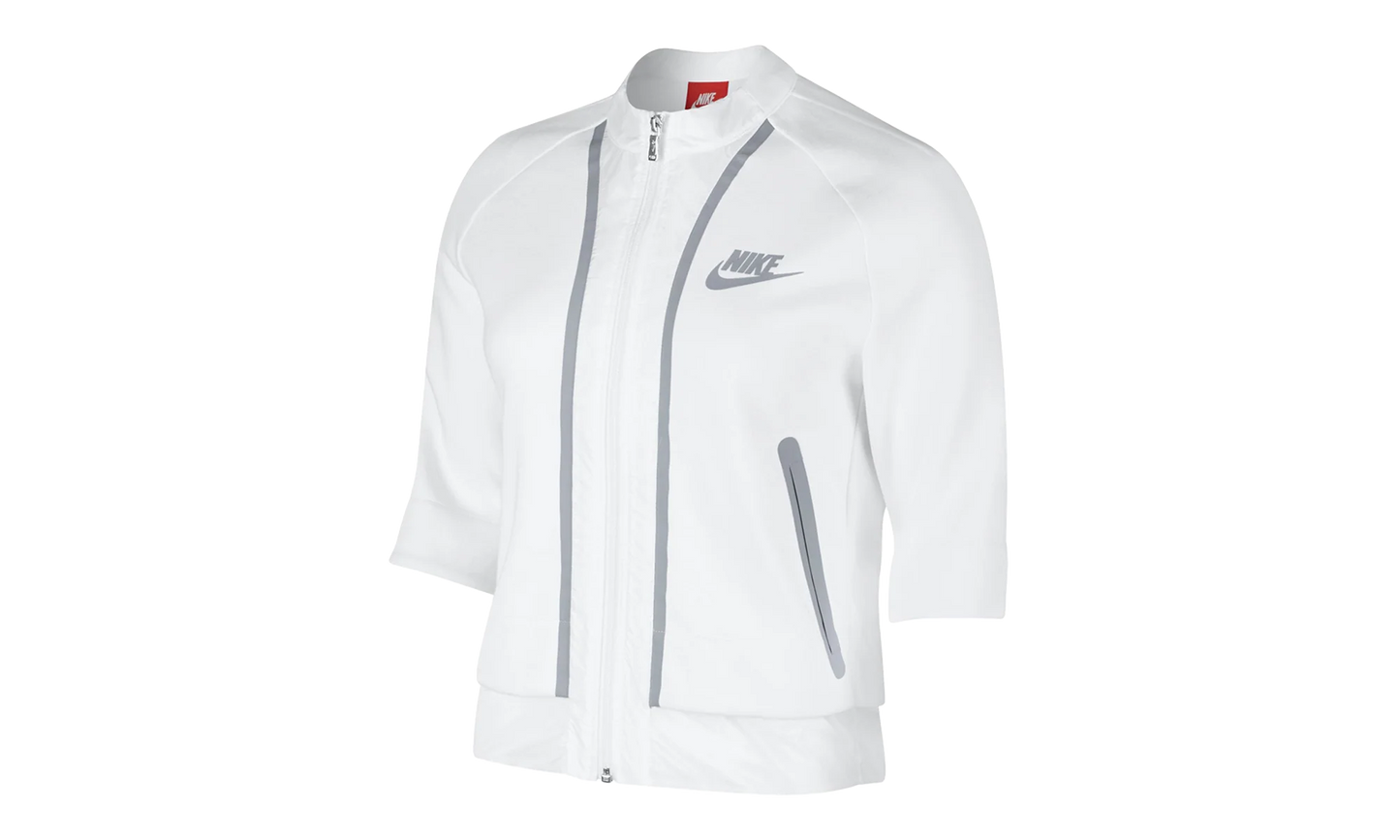 Tech Fleece Splatter Crop Zip Jacket WMNS "White / Grey" 803012 100