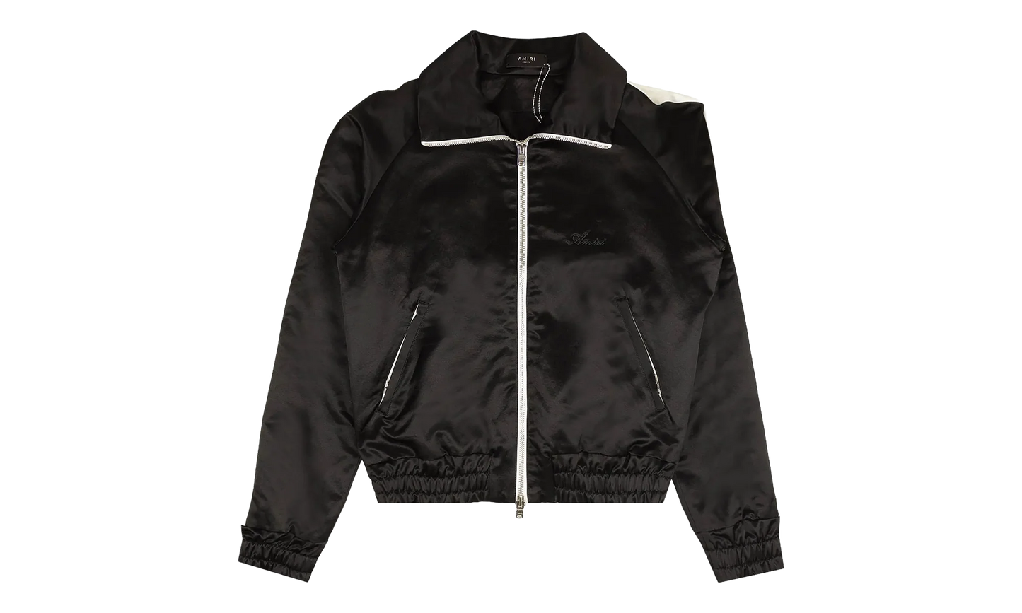 Full Zip Satin Track Jacket "Black" MJT001 001