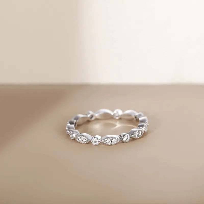 925 Silver Milgrain Eternity Ring for Women