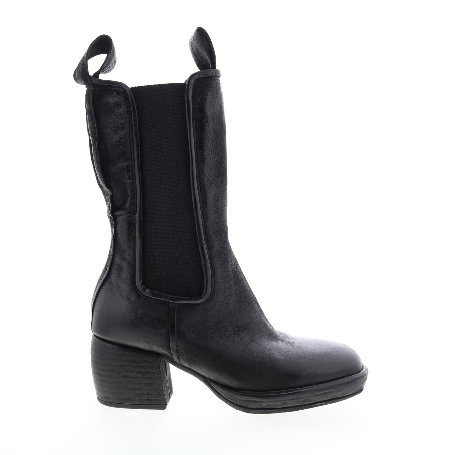 Collins A57202-301 Womens Black Leather Slip On Casual Dress Boots