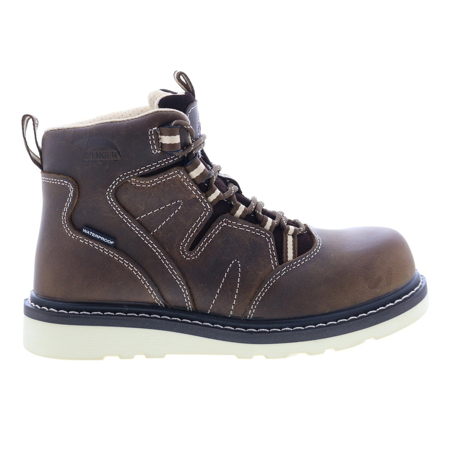 Avenger Wedge Carbon Toe Electric Hazard Waterproof 6" Womens Brown Work Boots