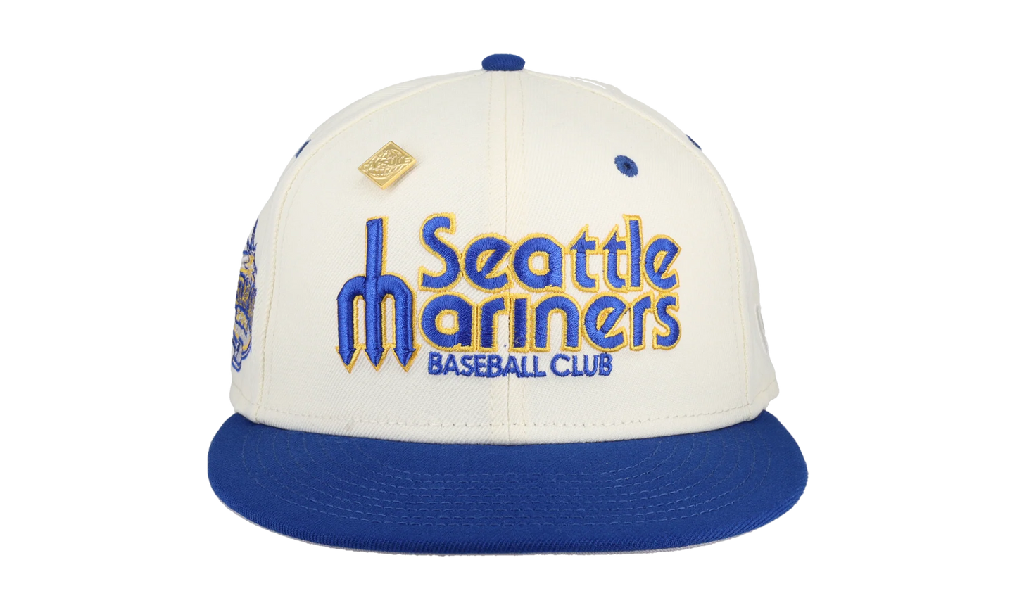 59FIFTY Seattle Mariners 2023 Chrome Collection 2001 All Star Game Fitted Hat "White / Royal Blue" 123451292137