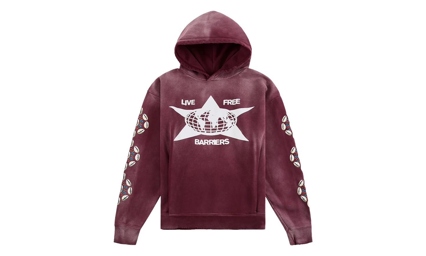 Cowrie Shell Hoodie "Maroon" BAR22