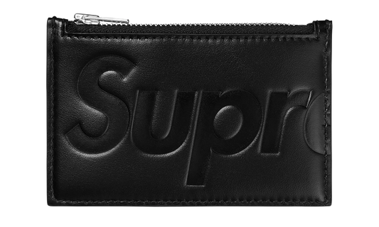 Leather Zip Card Holder "FW25 - Black" SU27093
