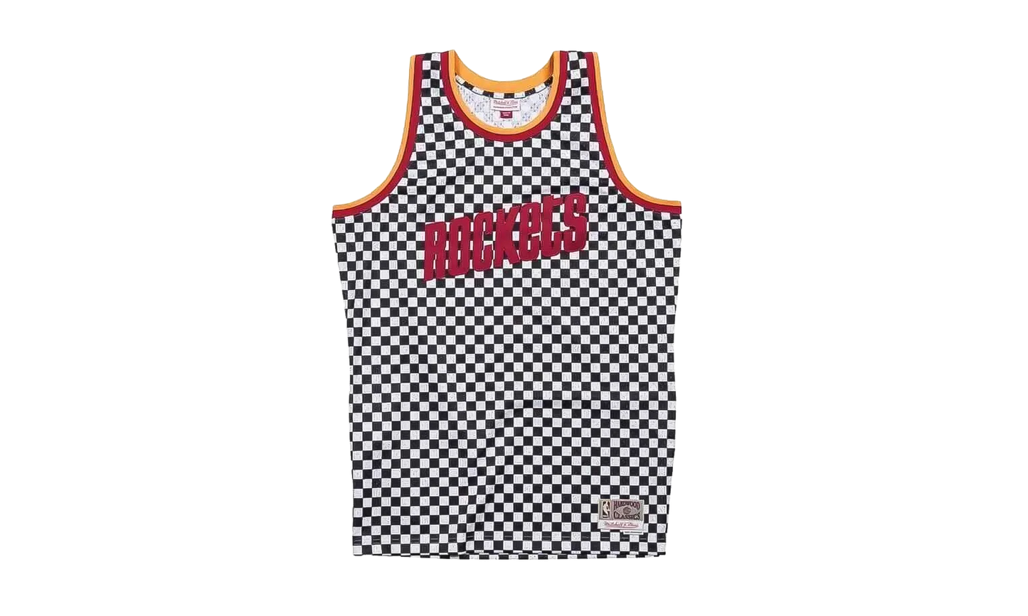 NBA Checked Swingman Jersey "Houston Rockets - Black / White" BA8A45 HRO W MYM
