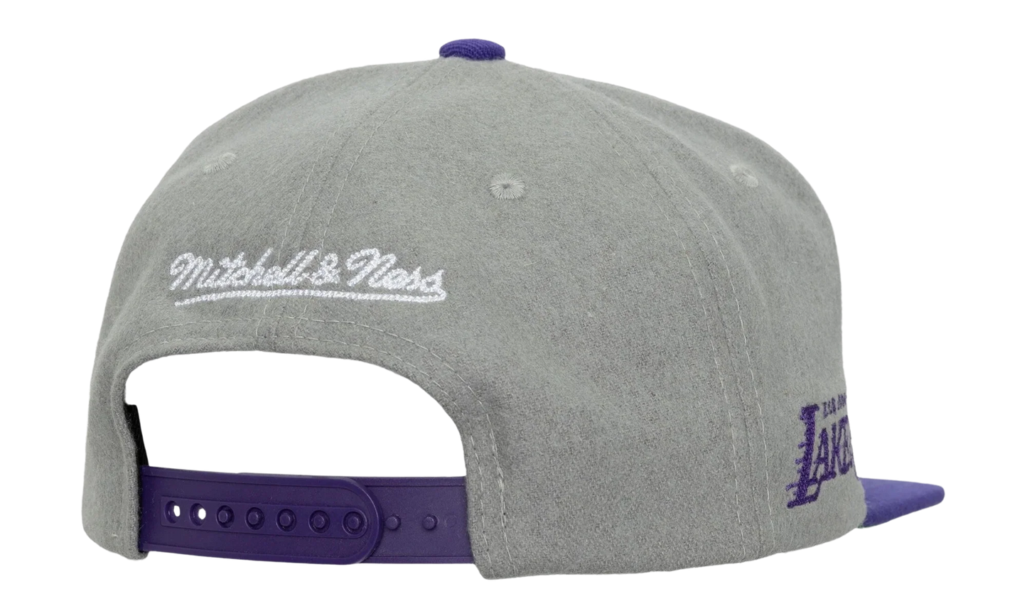 NBA Melt Stitch Snapback Cap "Los Angeles Lakers - Grey" HS9444 LALGREY