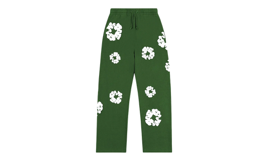 Cotton Wreath Open Hem Sweatpants "Green" DT414