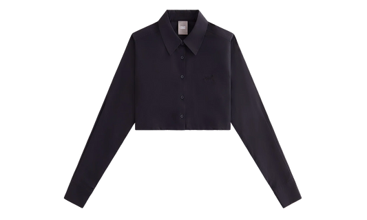 Nylon Faille Cropped Button Down "Black" khw030333 001