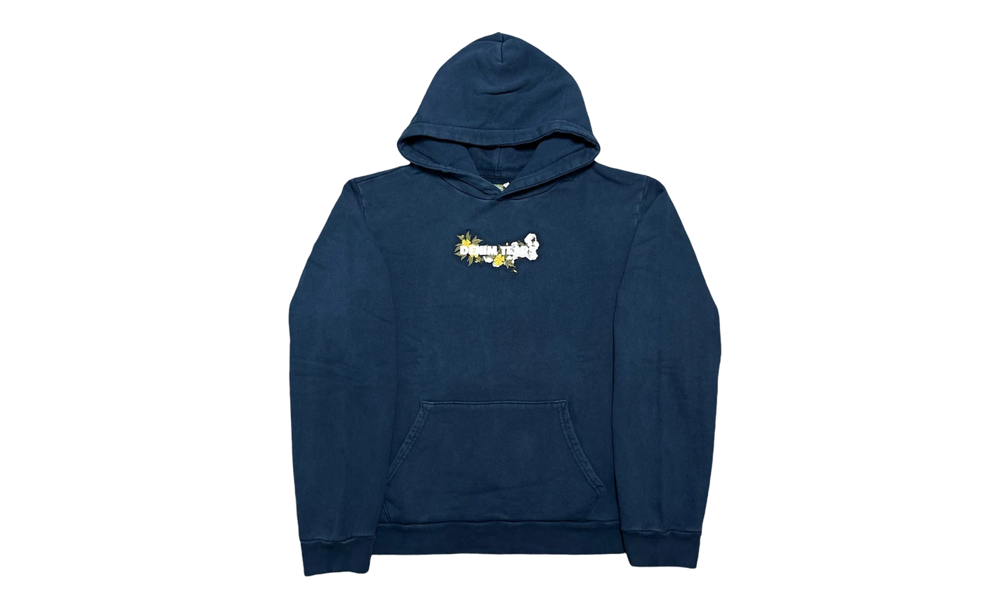 Embroidered Floral Logo Hoodie "Navy" DT282