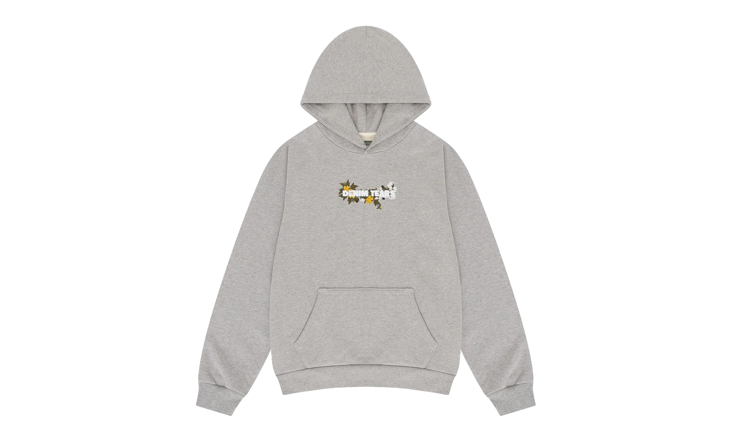 Embroidered Floral Logo Hoodie "Grey" DT350