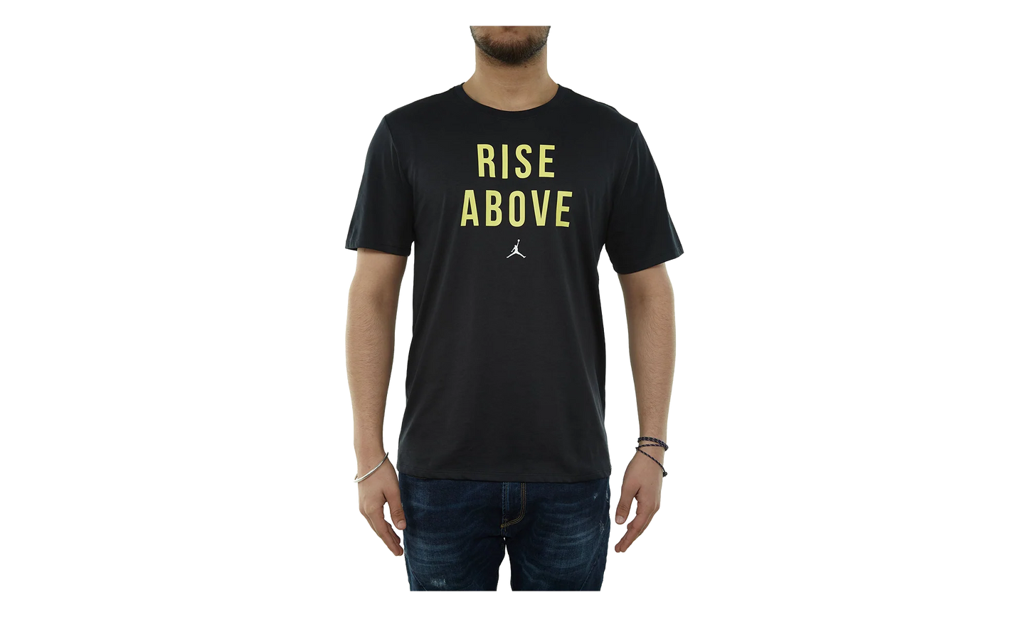 Jordan Jumpman Rise Above Mens T-Shirt "Black / Volt Yellow" 882100 011