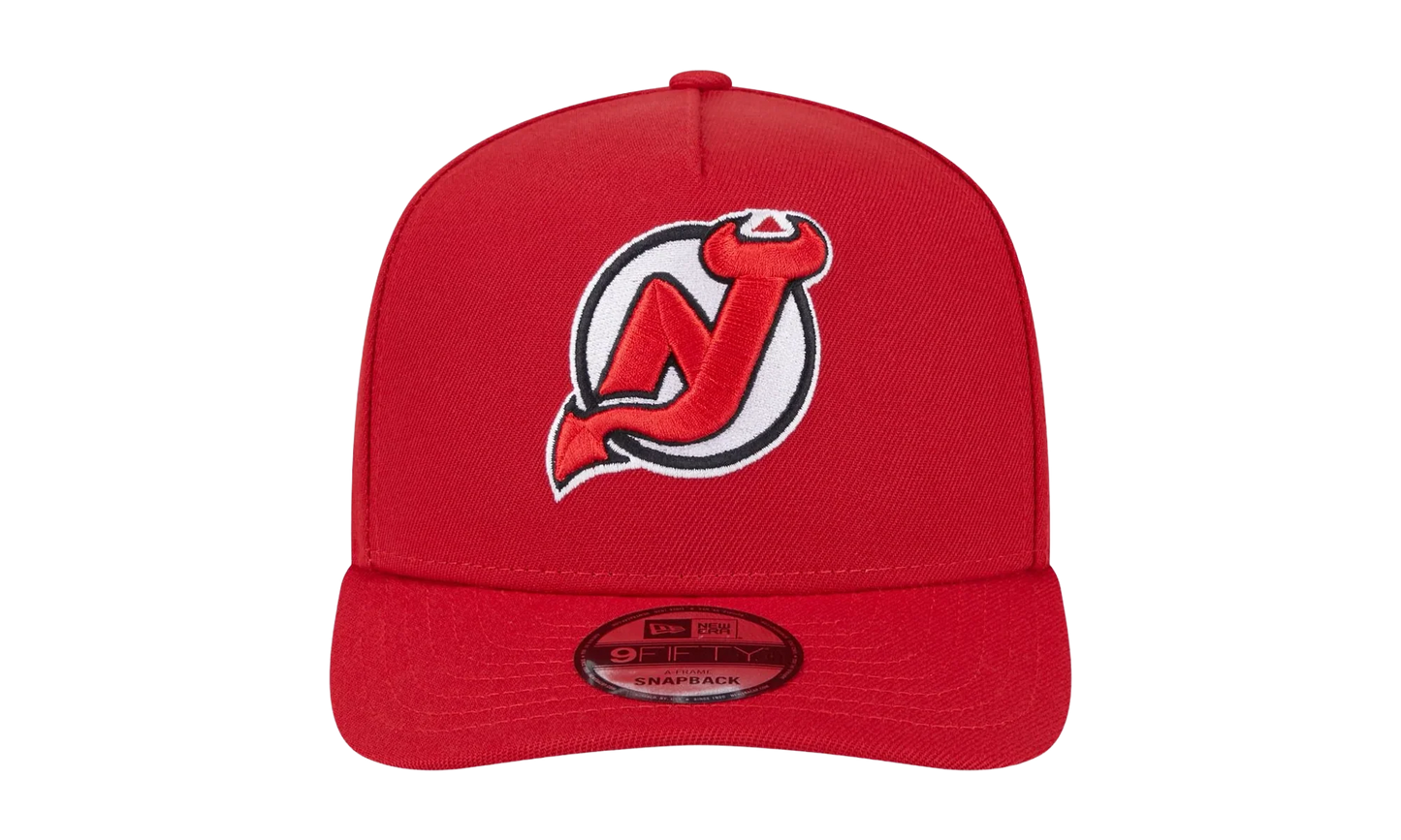9FIFTY New Jersey Devils A Frame Snapback Hat "Red" NE172