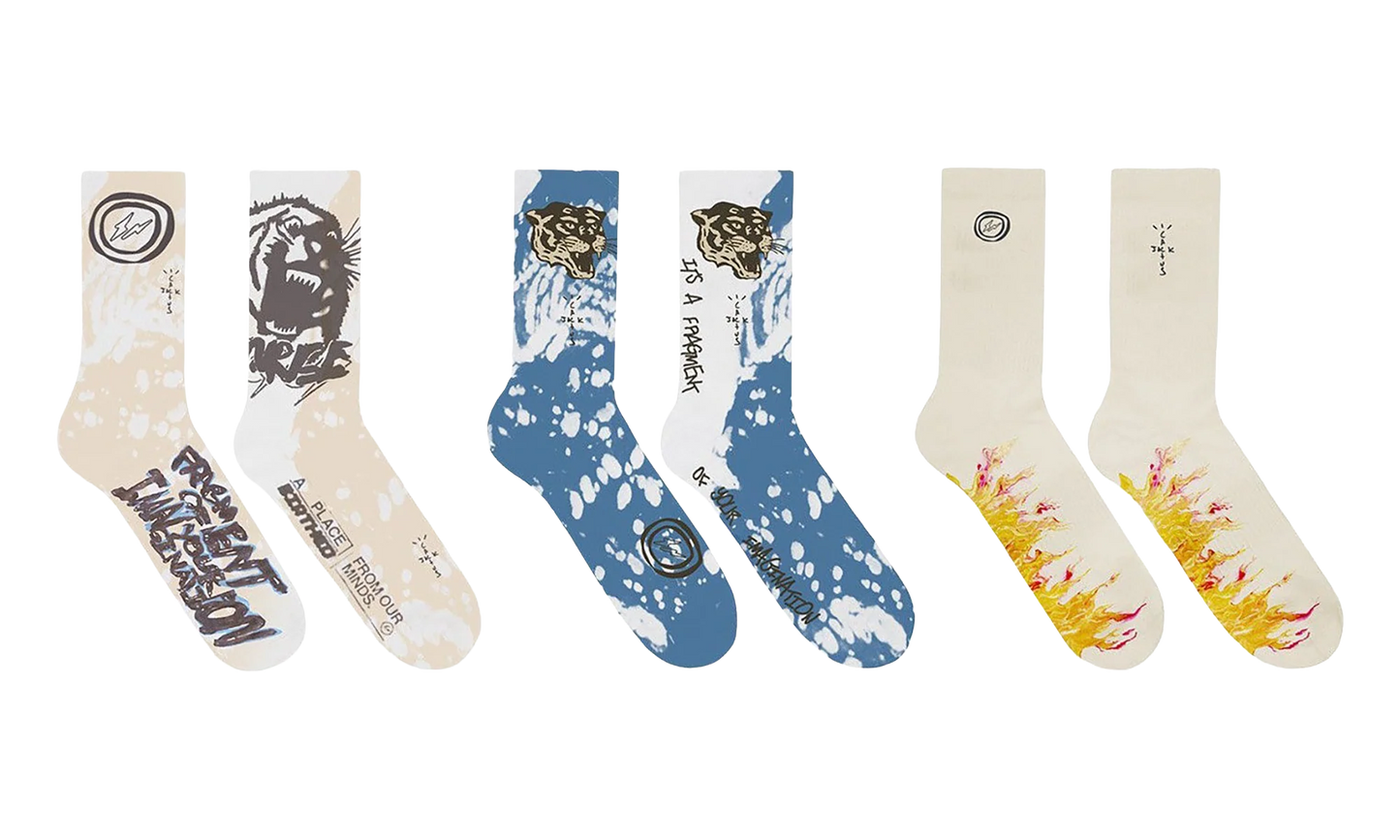 CJ X Fragment 3 Pack Socks "Cactus Jack x Fragment" CJFR AS15