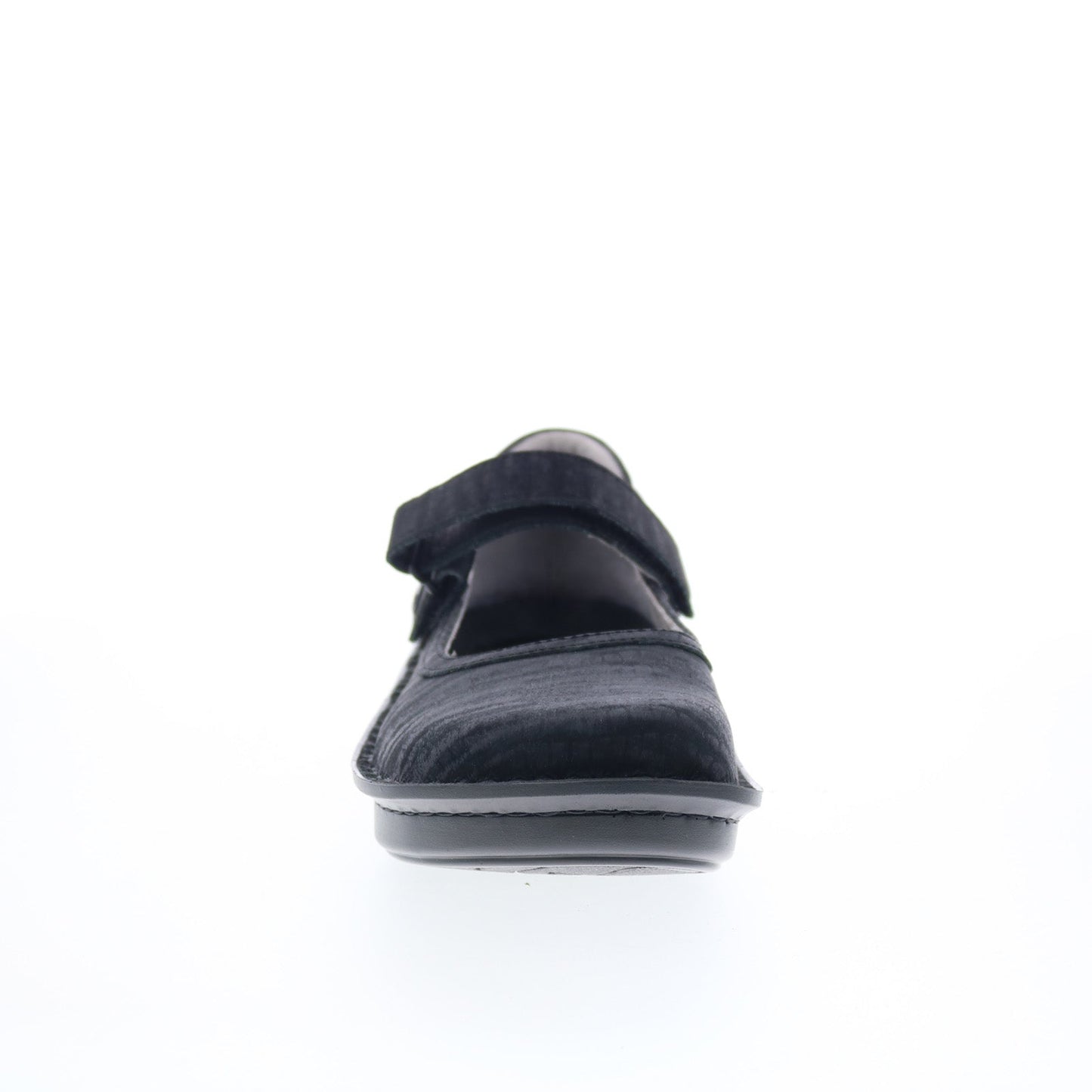Alegria Belle BEL-277 Womens Black Leather Hook & Loop Mary Jane Flats Shoes