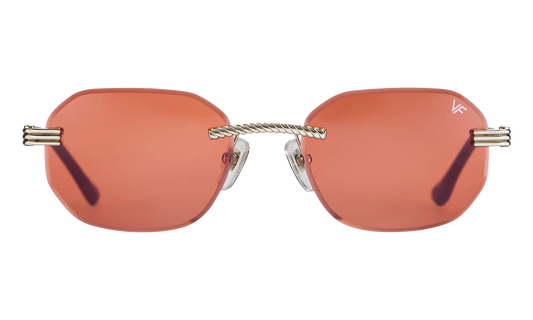 Hustler Rimless Drill Mount 24KT "White Gold / Blood Orange" DMHU2 0048 44C5