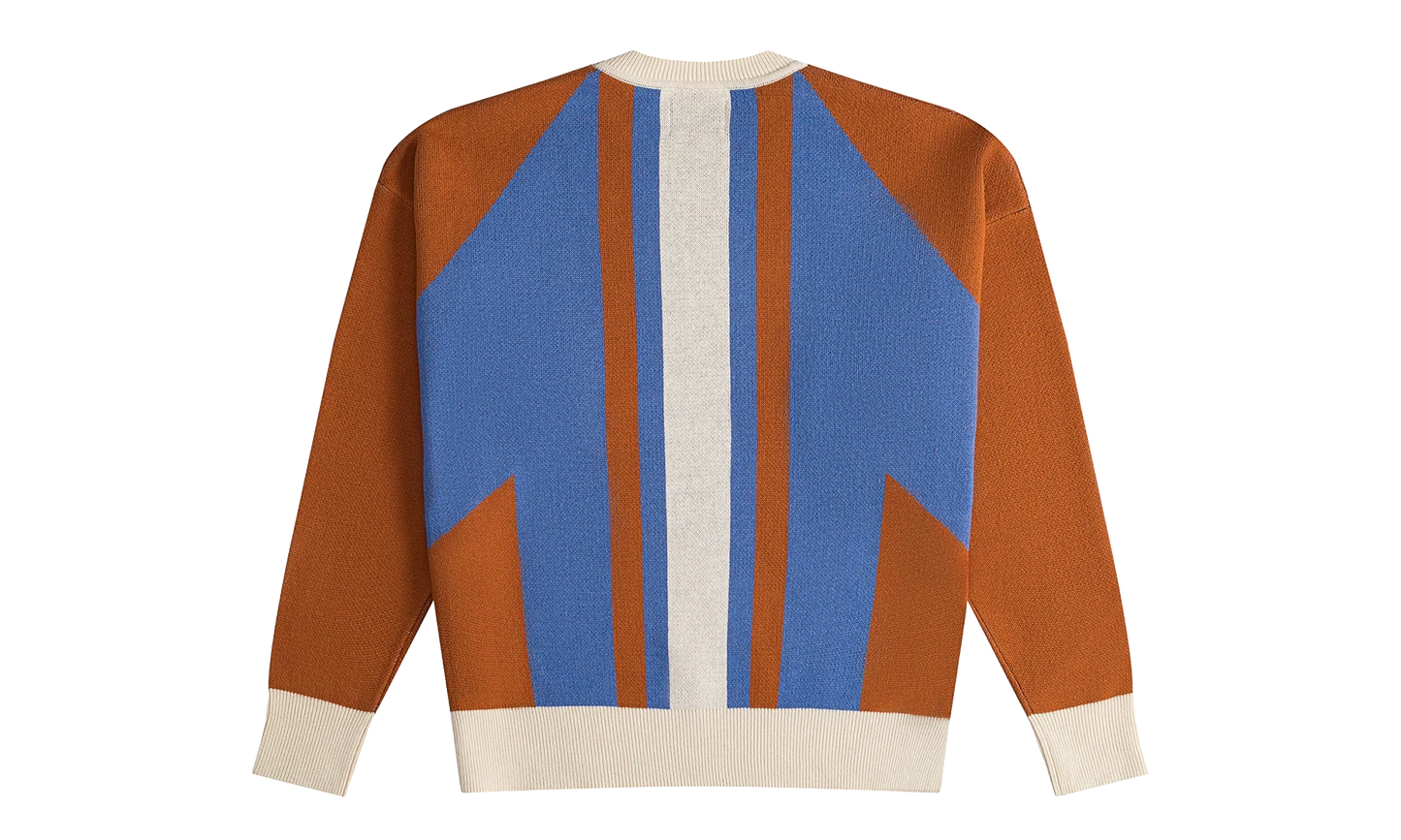 Pavil Knit Crewneck Sweater "Brick / Cream / Blue" RHPS24SW06973146 BRC