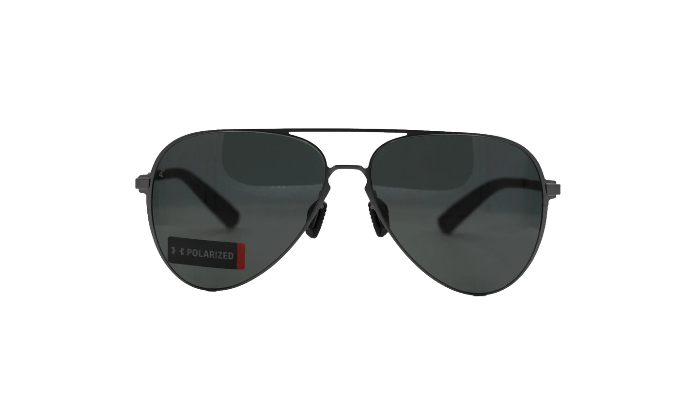 Litewire Aviator Sunglasses "Gray Polarized - Satin Gunmetal / Black Rubber" 8640136 310108