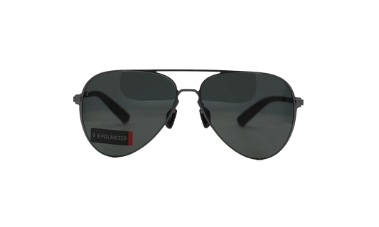 Litewire Aviator Sunglasses "Gray Polarized - Satin Gunmetal / Black Rubber" 8640136 310108