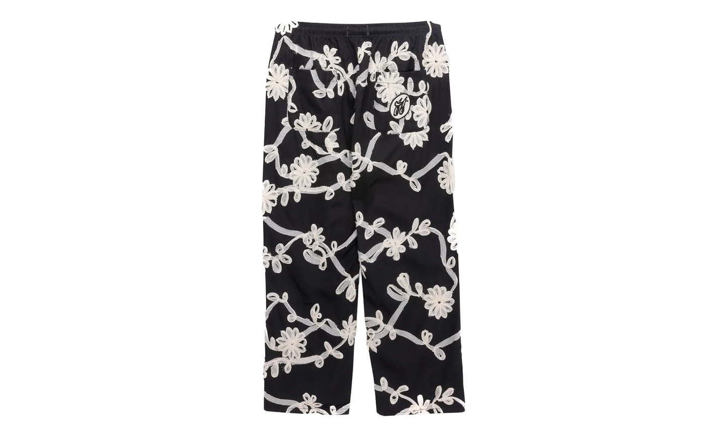 Floral Ribbon Ankle Pants "Black" HTG260126 BLK