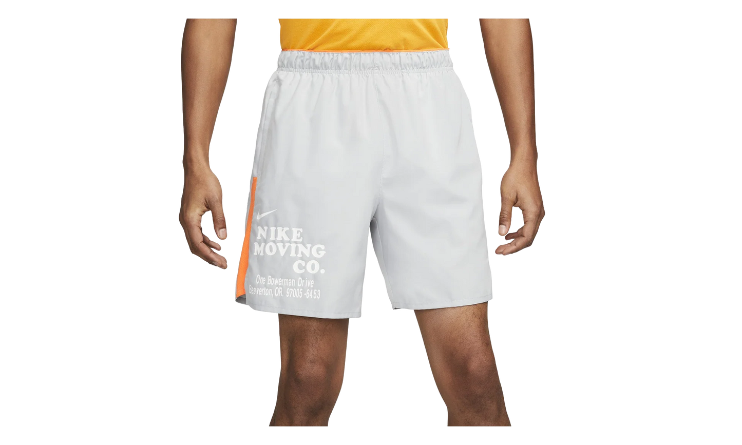 Dri-fit Challenger 18cm Unlined Versatile Shorts "Light Smoke Grey / Bright Mandarin / Black / Summit White" DX0914 077