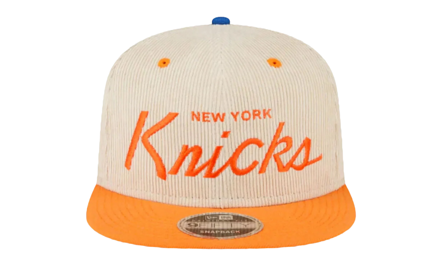 9FIFTY NBA NY KNICKS SNAPBACK HAT "ERIC EMANUEL - Cream/ Orange" EE434