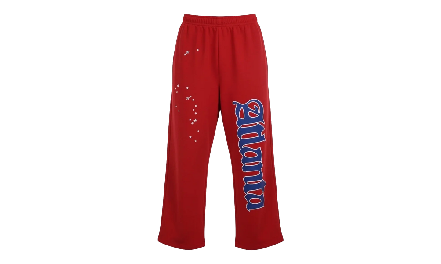 Atlanta Logo Open Leg Sweatpants "Red / Blue" SP5der319