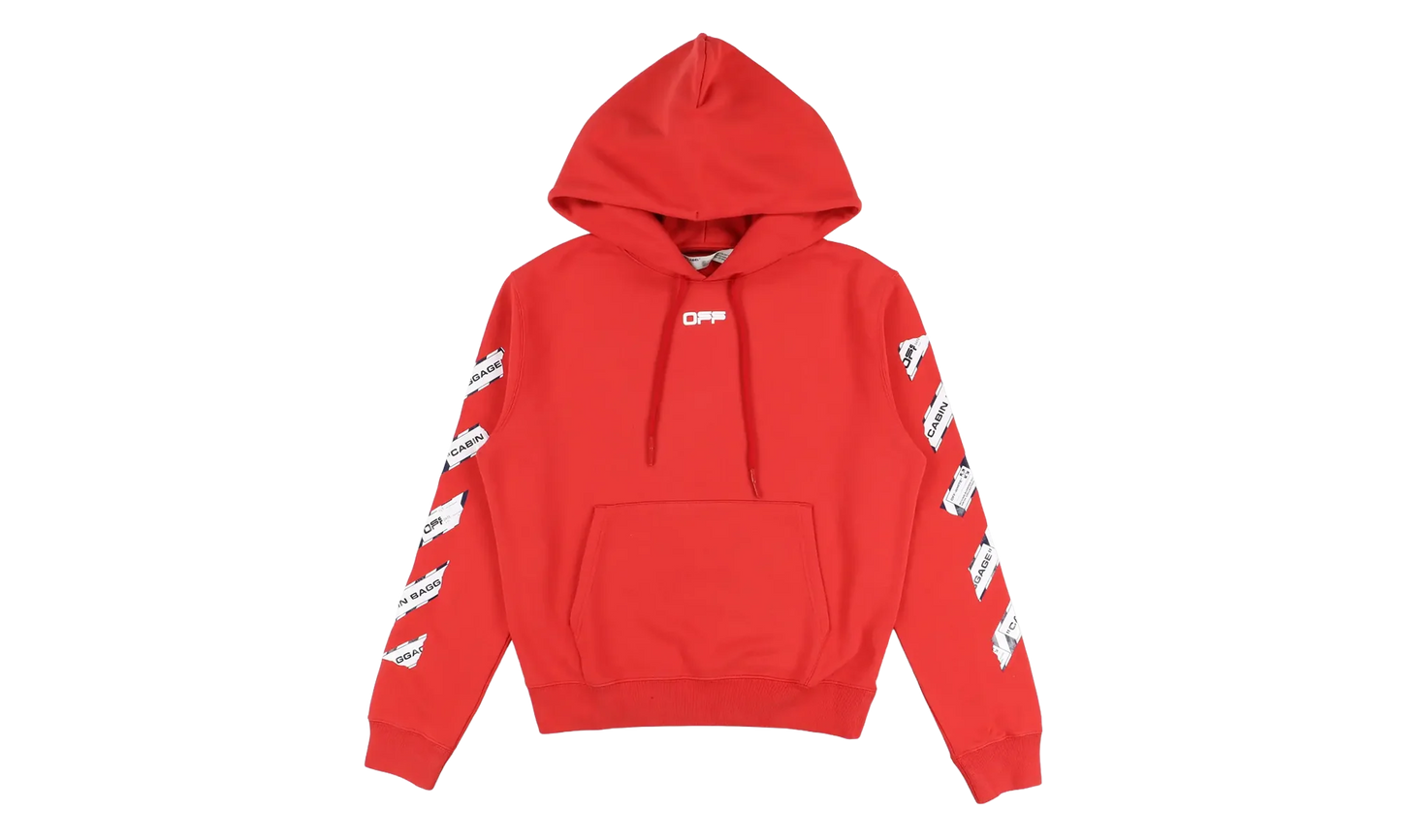 Airport Tape Diag Hoodie "Red" OMBB034G20FLE0172584