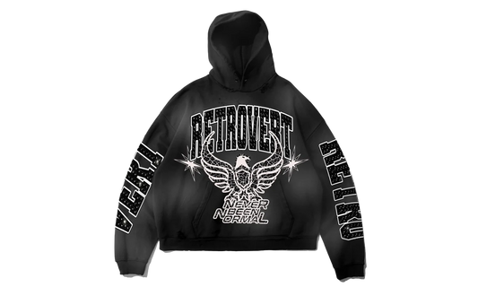Rhinestone Never Been Normal Hoodie "Black" RET007