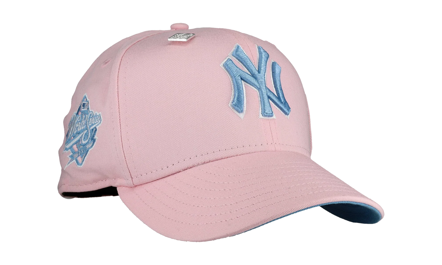59FIFTY New York Yankees 1999 World Series Fitted Hat "Sky / Pink" NE419