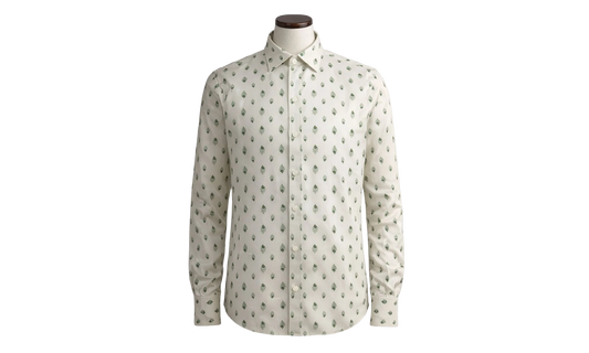 Peacock Long-Sleeve Shirt "Ivory / Green" Y0M06223JA IVG