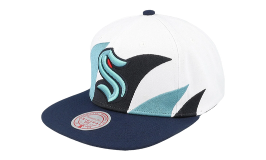 NHL Vintage Sharktooth Snapback Cap "Seattle Kraken - White" 6HSSSH22088 SKRWHIT